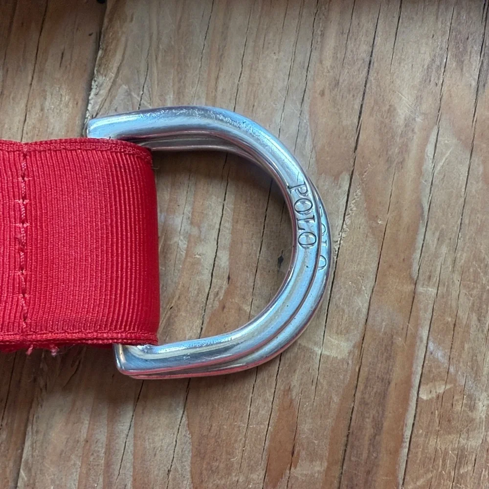 Brand new polo boys Red Belt with Silver Buckle